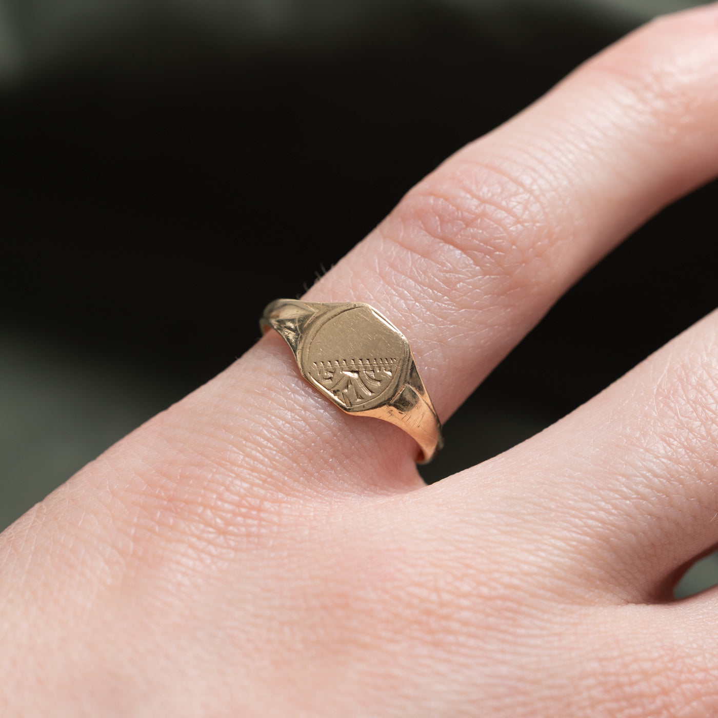 Bague chevalière en or jaune 9 carats Birmingham 1916 | Taille 5