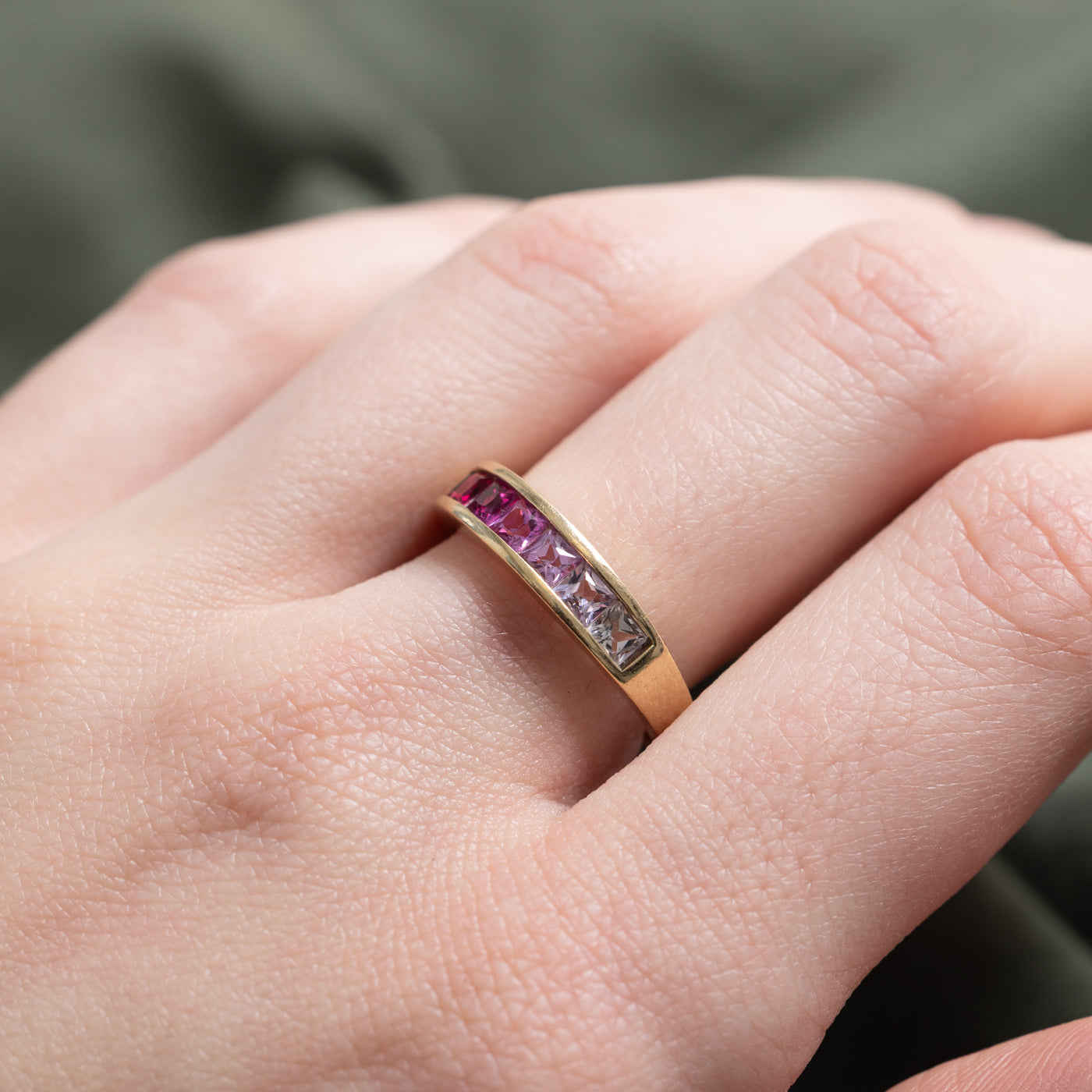 Ombre Synthetic Ruby Band | 1.50ctw | SZ 7.0