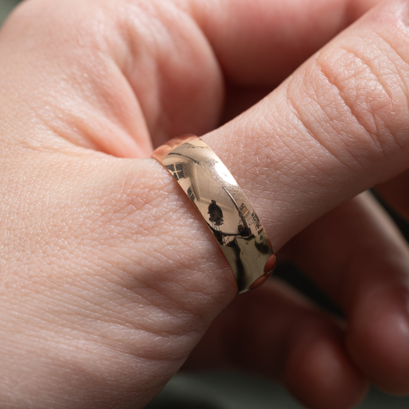 Bague de pouce Leningrad 1980 en or jaune chaud 14 carats | 6,5 mm | Taille 13,5