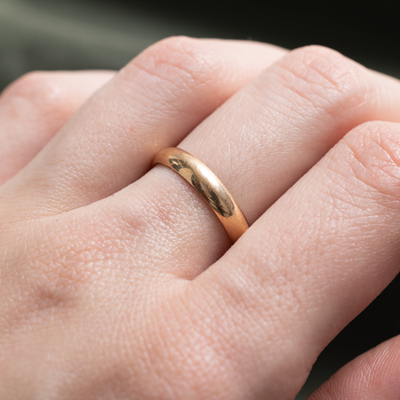 Alliance austro-hongroise ancienne en or jaune 14 carats | 3,5 mm | Taille 10