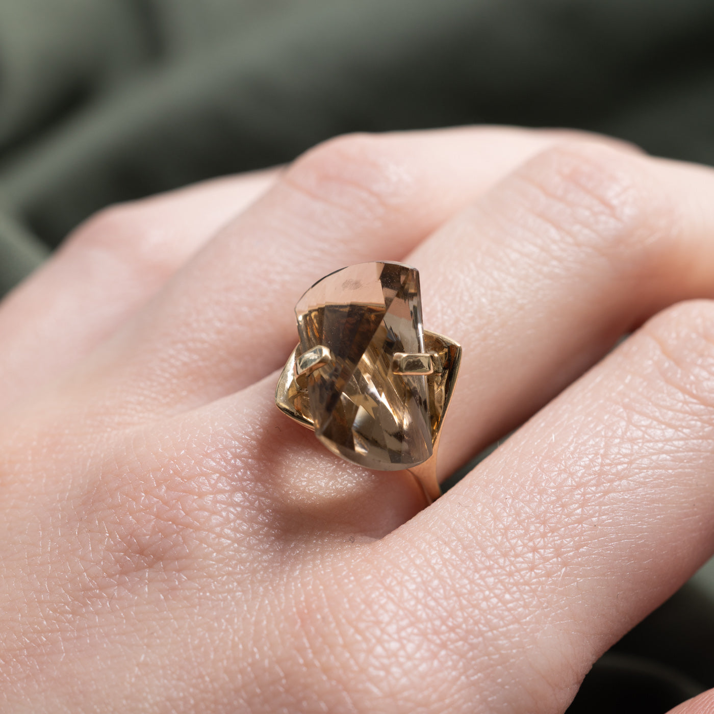 Fantasy Cut Smoky Quartz Cocktail Ring | 12.00ct | SZ 6.75