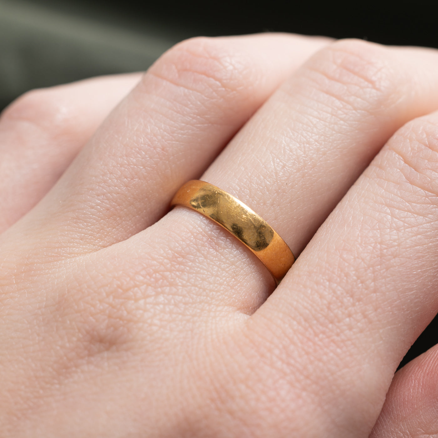 Bague Birmingham 1961 en or jaune 22 carats | 4 mm | Taille 6,75