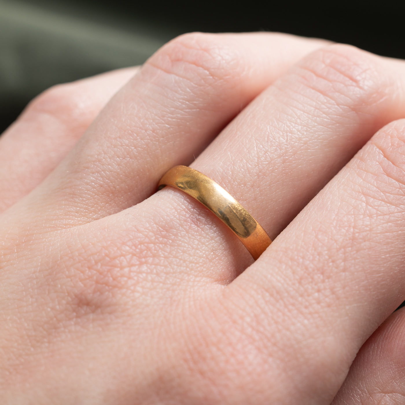 Bague Birmingham 1919 en or jaune 22 carats | 4 mm | Taille 8