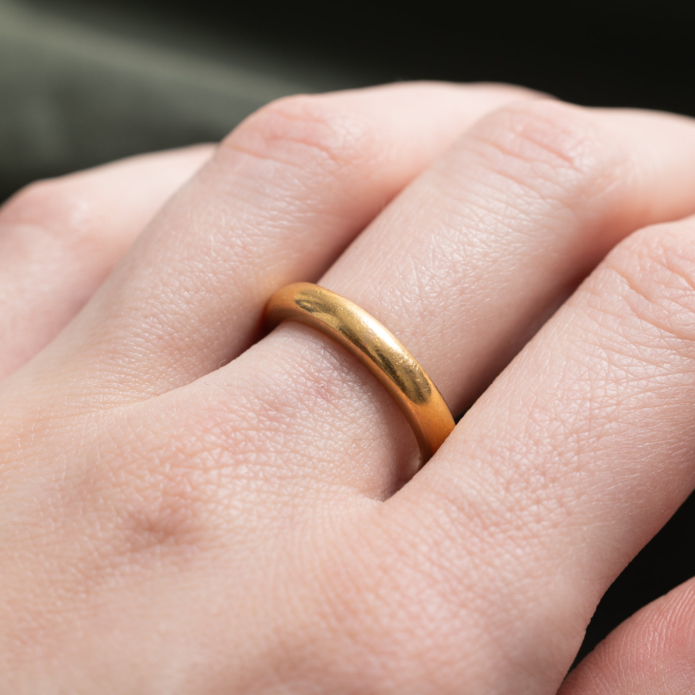 1931 Birmingham 22k Yellow Gold Thick Band | 1.15mm | SZ 7