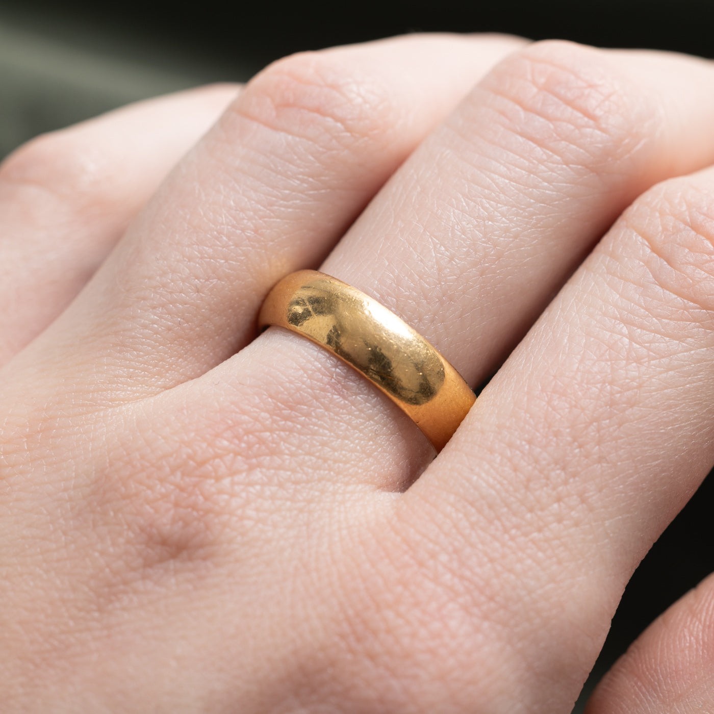 Bague Londres 1970 en or jaune 22 carats | 5,75 mm | Taille 9