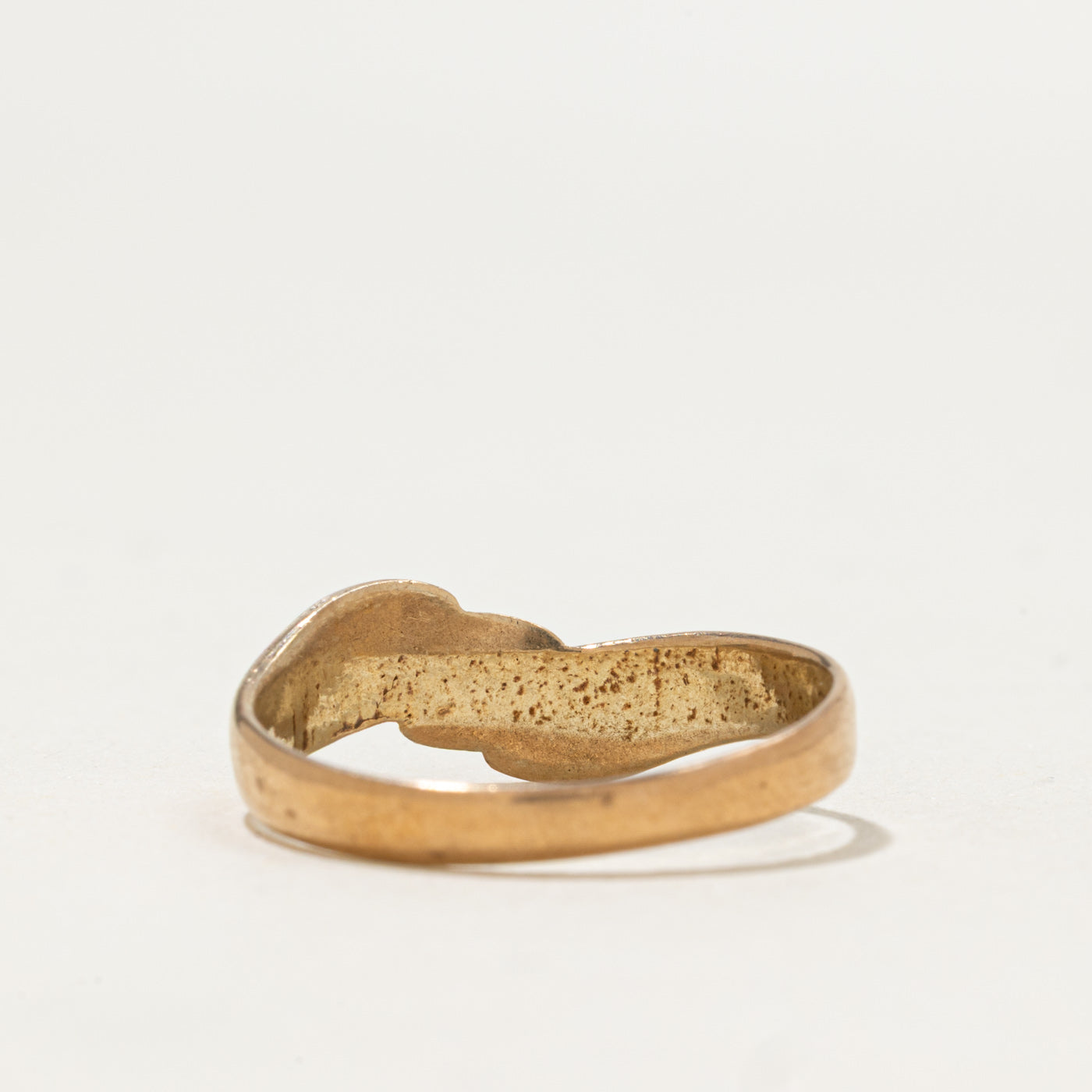 14k Yellow Gold Grooved Bypass Ring | SZ 7.5