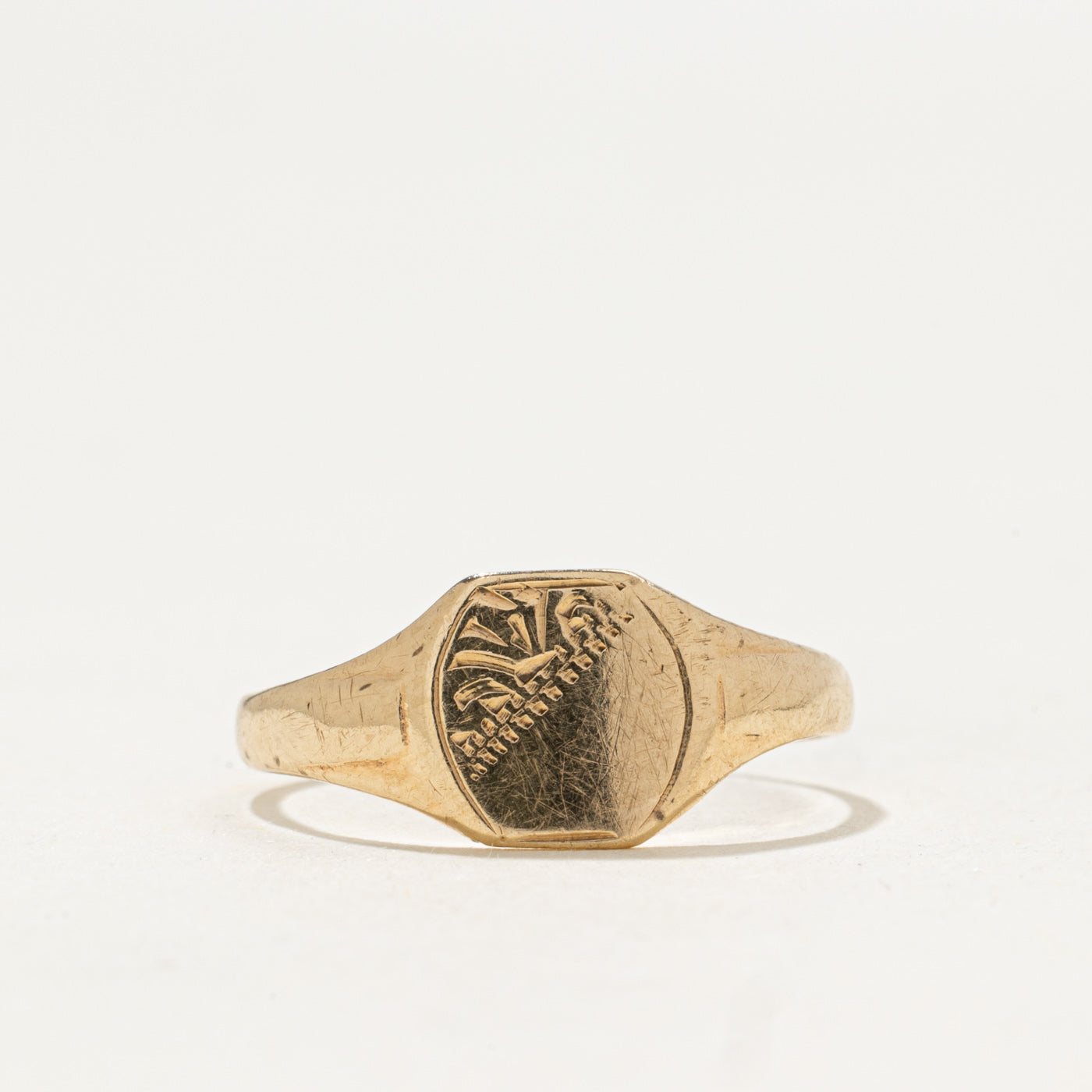Bague chevalière en or jaune 9 carats Birmingham 1916 | Taille 5