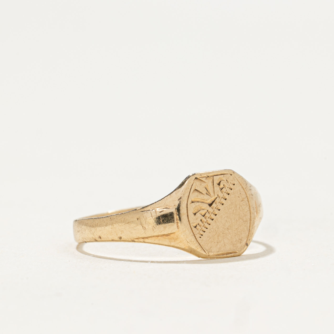 Bague chevalière en or jaune 9 carats Birmingham 1916 | Taille 5