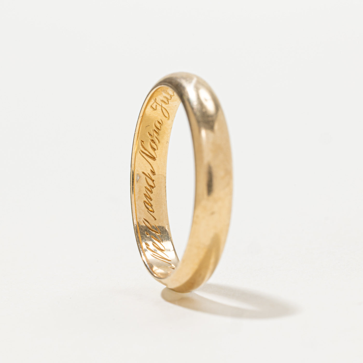 Alliance italienne en or jaune 18 carats gravée | 4 mm | Taille 10