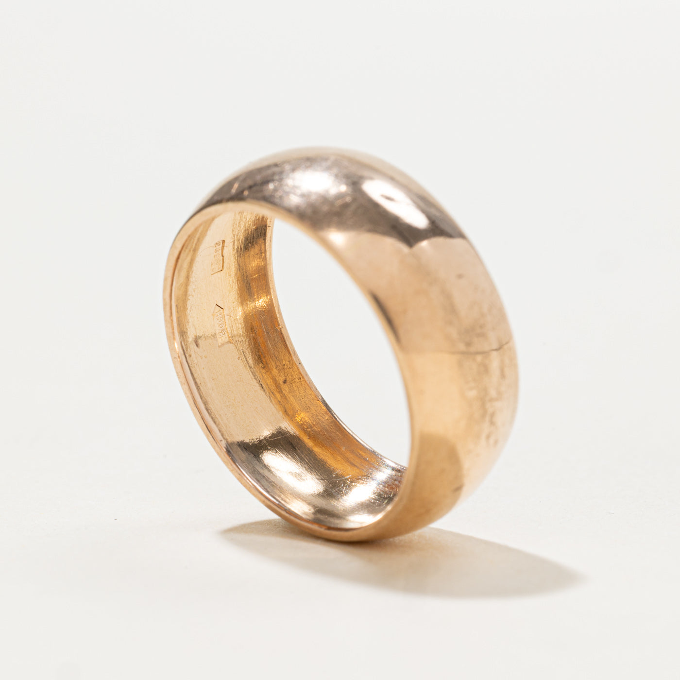 Bague de cigare Odesa 1998 en or jaune chaud 14 carats | 8 mm | Taille 8,75