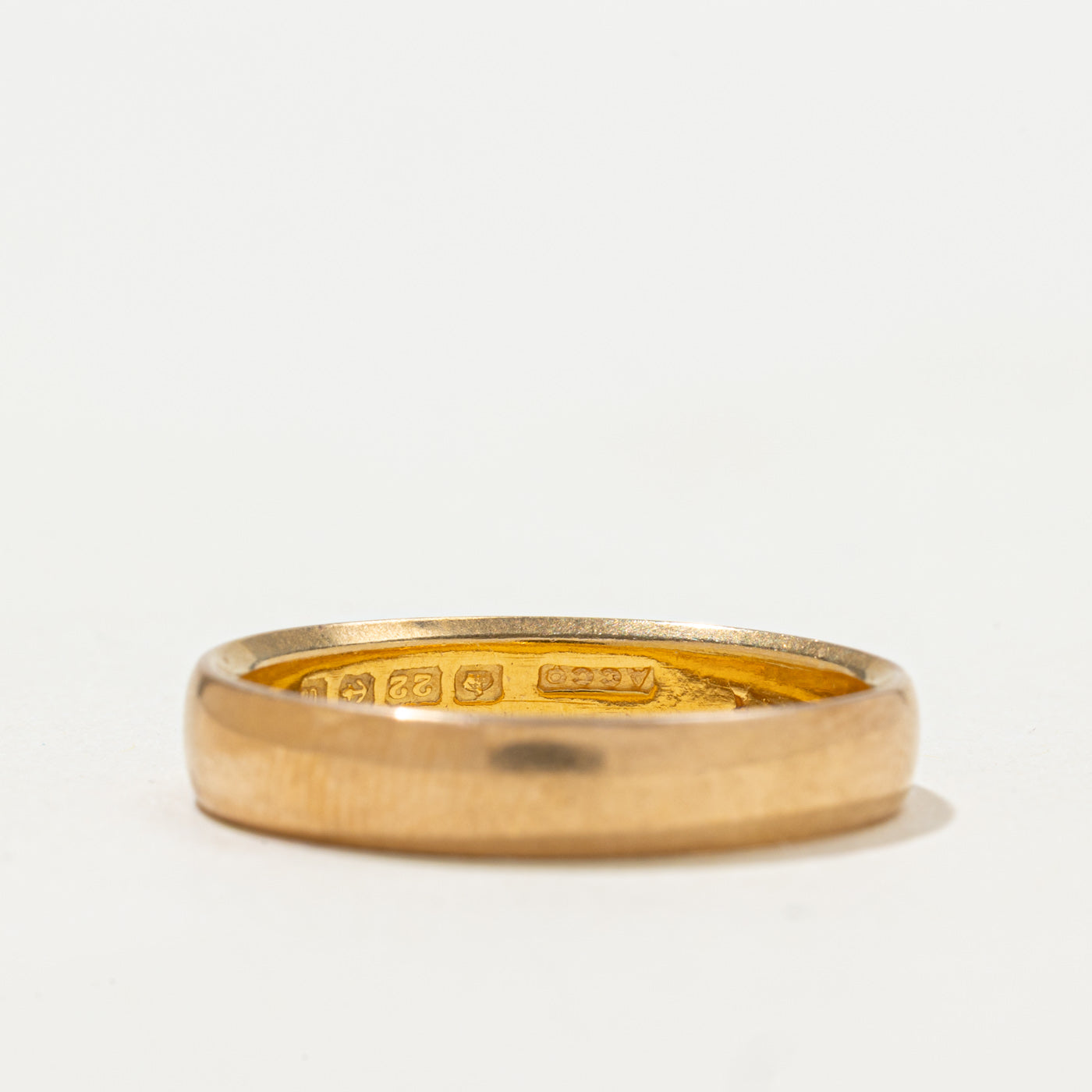 Bague Birmingham 1919 en or jaune 22 carats | 4 mm | Taille 8