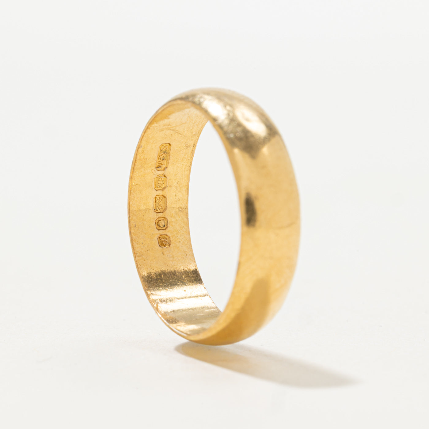 Bague Londres 1970 en or jaune 22 carats | 5,75 mm | Taille 9