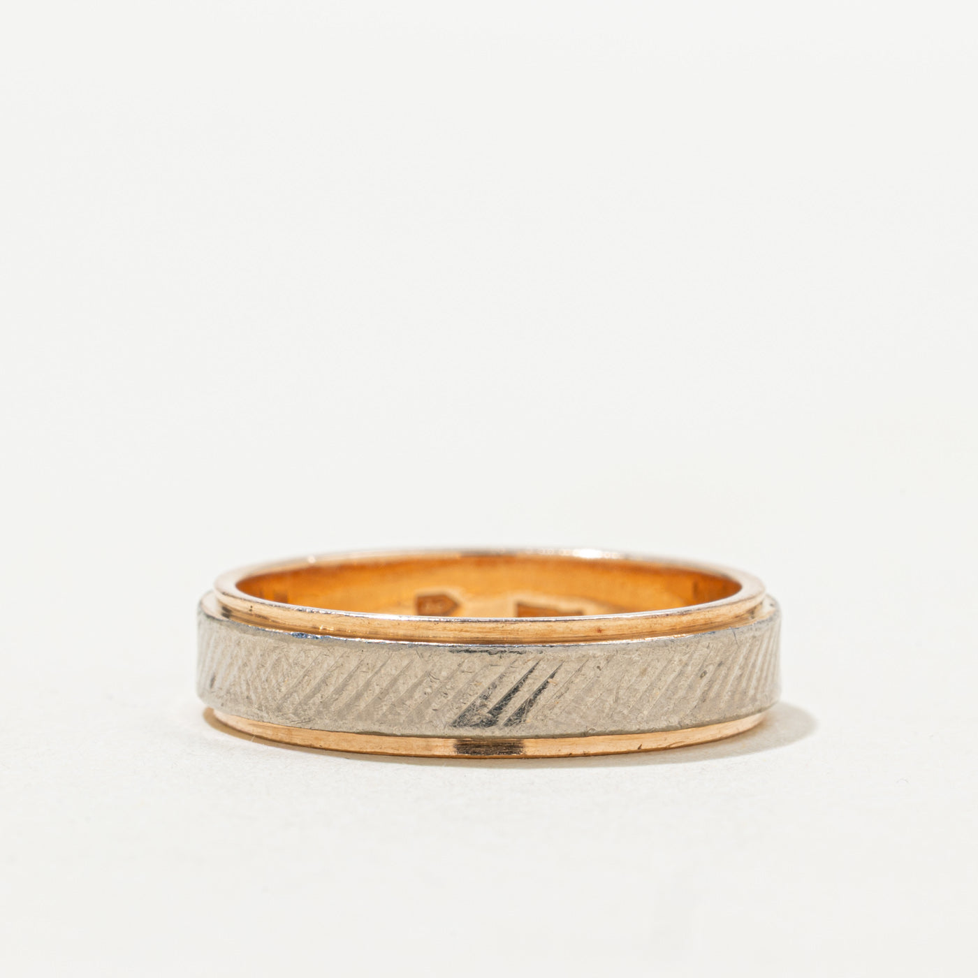 Alliance arménienne en or rose et blanc 14 carats (1980) | 4,5 mm | Taille 7,5