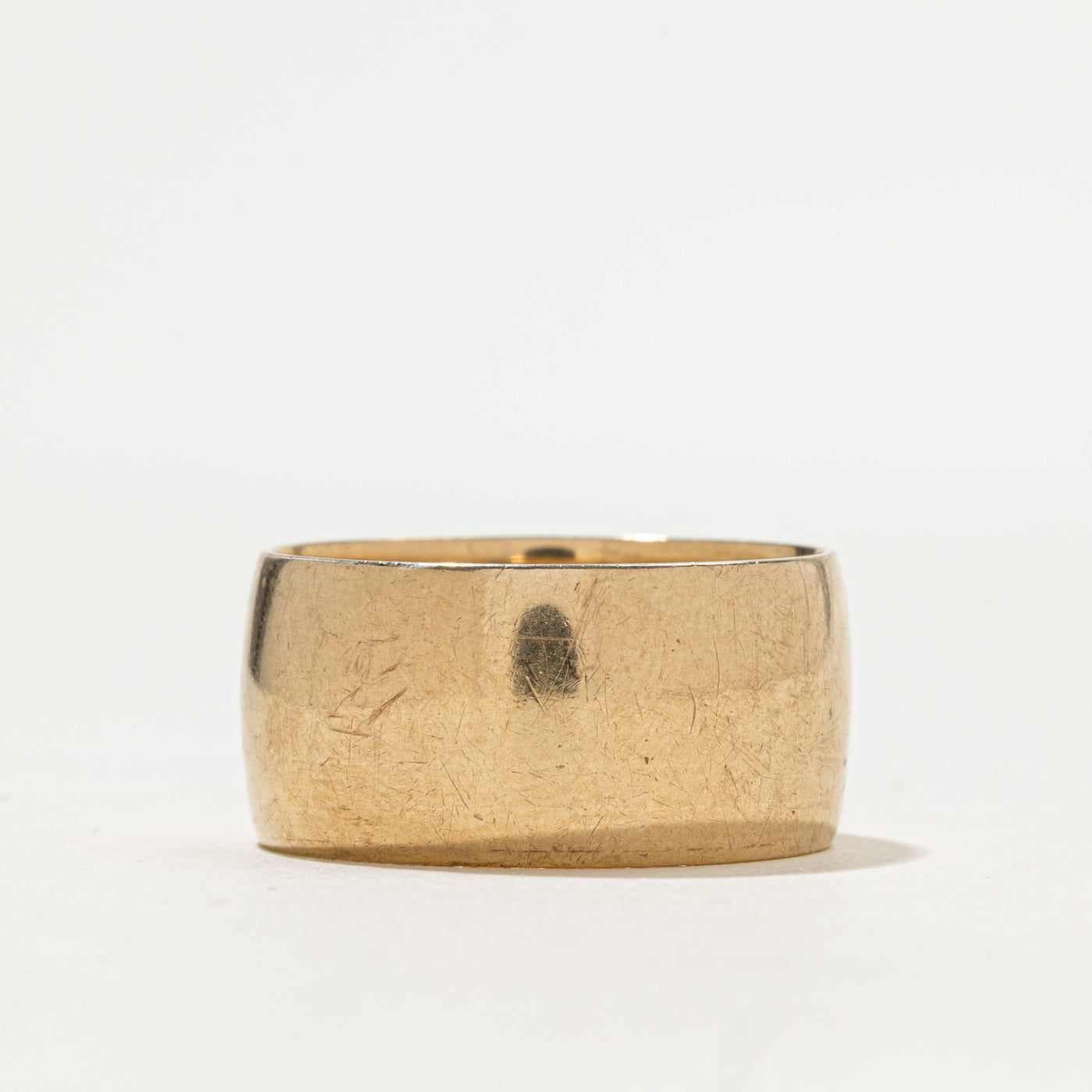 Bague de cigare épaisse en or jaune 9 carats Birmingham 1994 | 11,5 mm | Taille 12