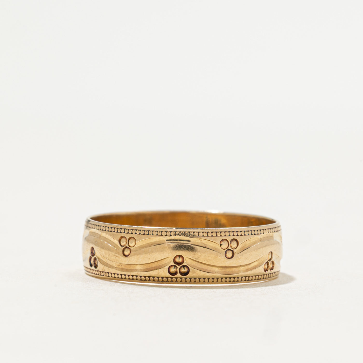 2000 Sheffield 9k Yellow Gold Milgrain Band | 5mm | SZ 7.5