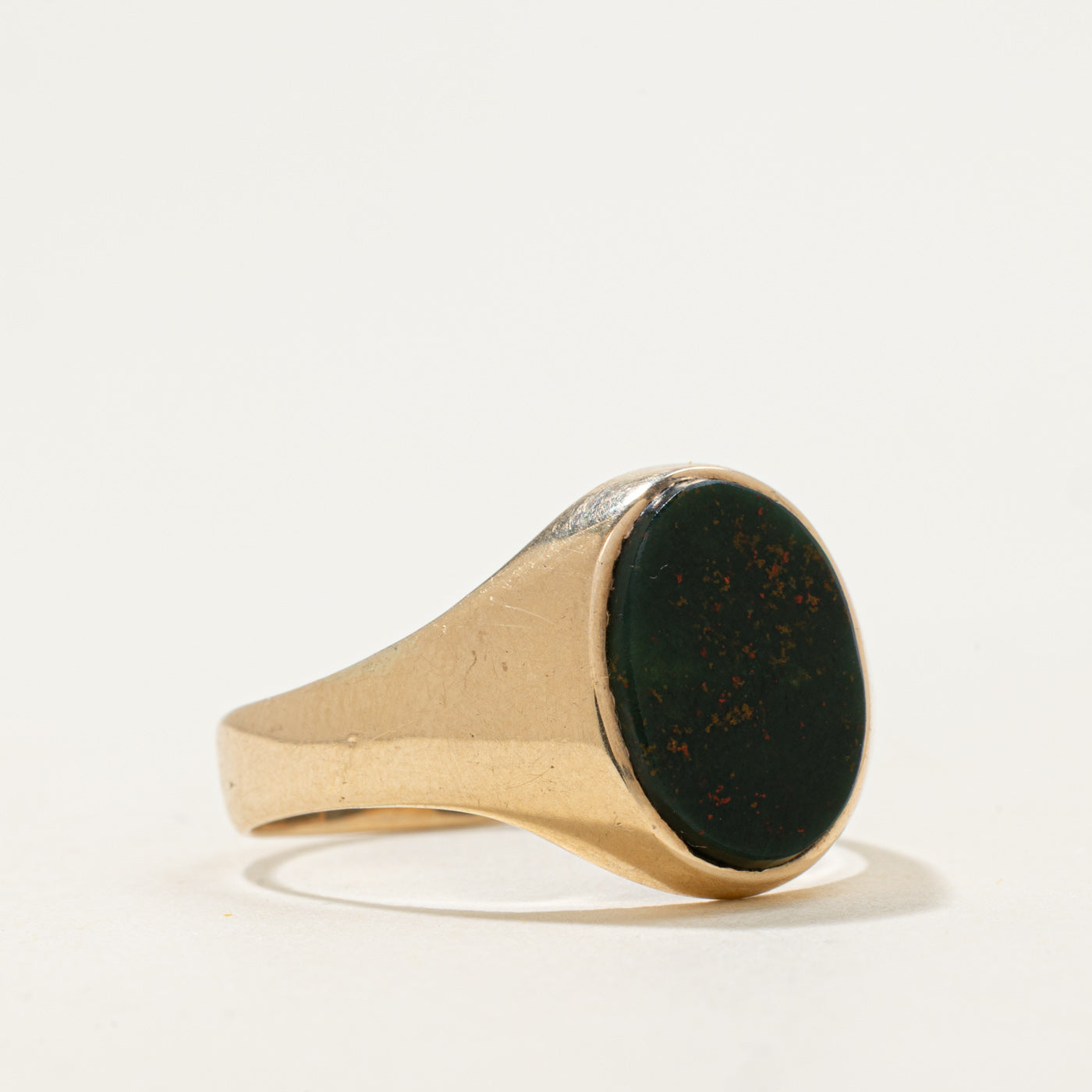 10k Oval Bloodstone Signet Ring | 1.95ct | SZ 11.5