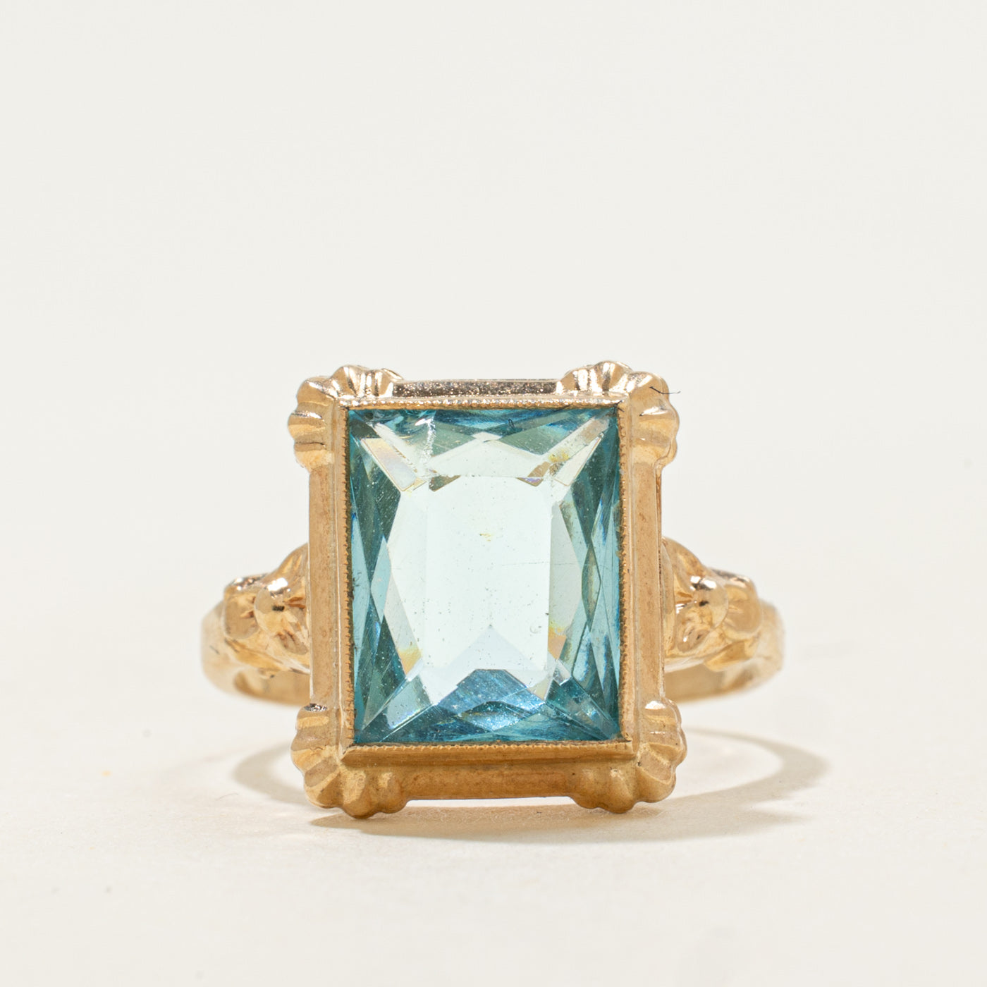 14k Scissor Cut Glass Ring | 2.34ct | SZ 5