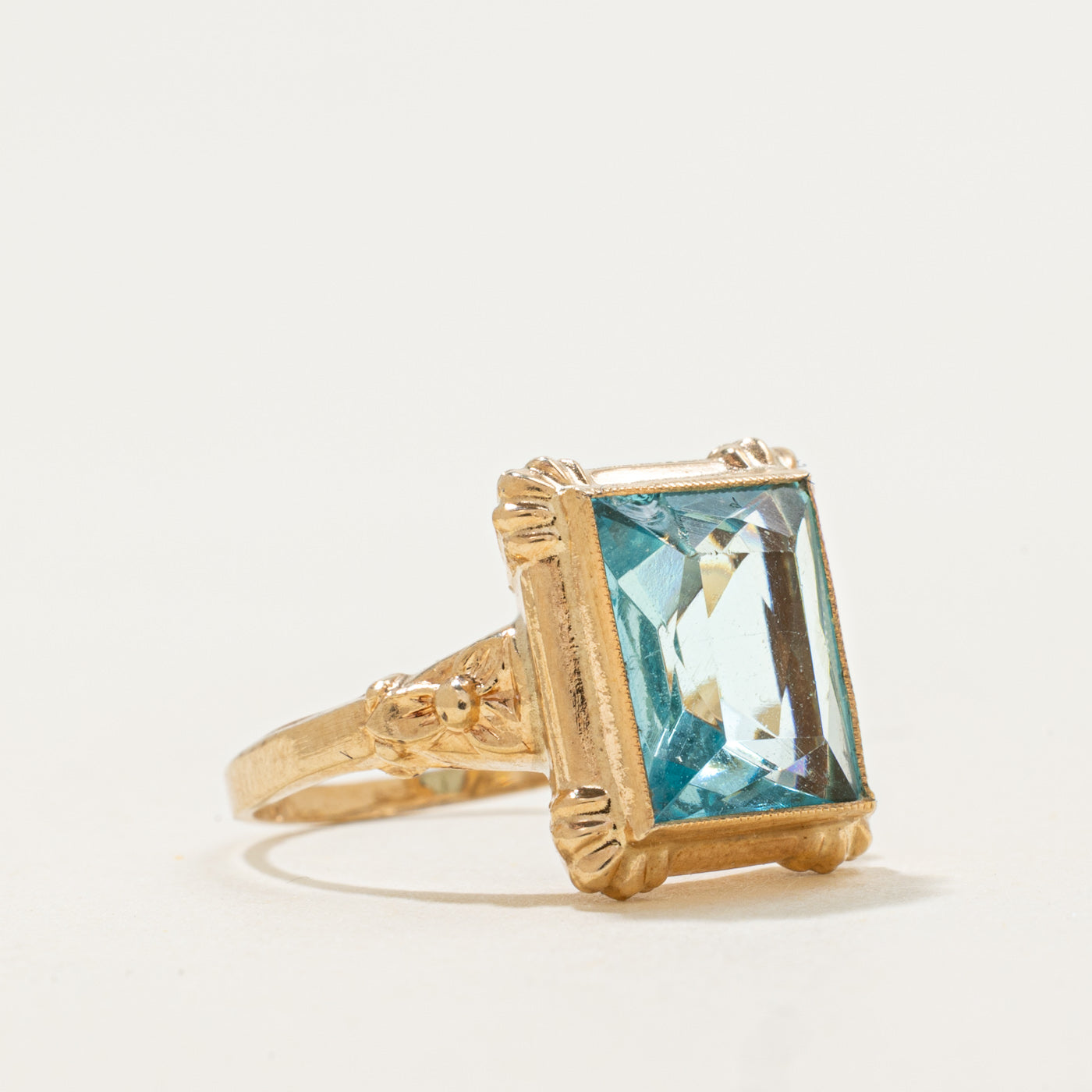 14k Scissor Cut Glass Ring | 2.34ct | SZ 5
