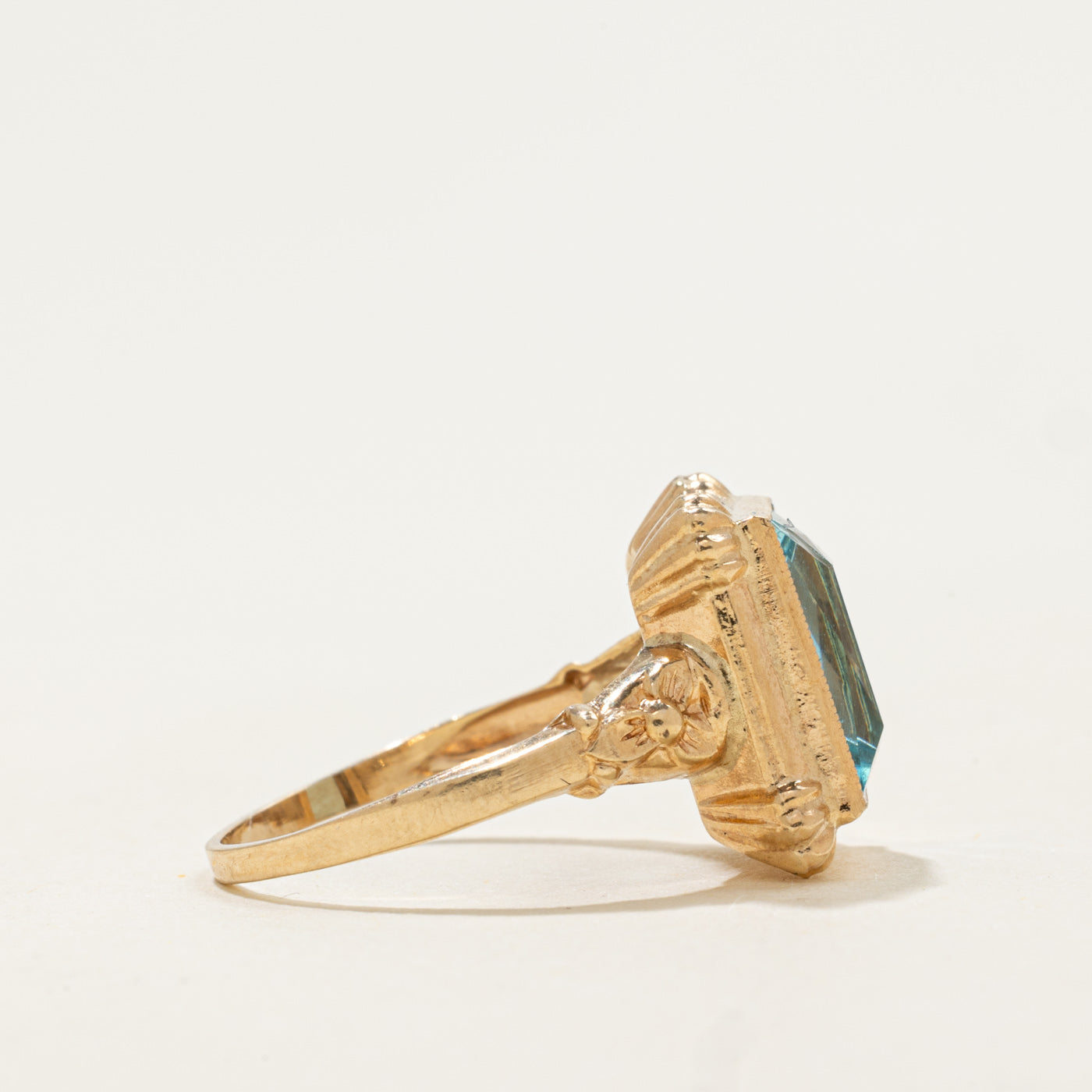 14k Scissor Cut Glass Ring | 2.34ct | SZ 5