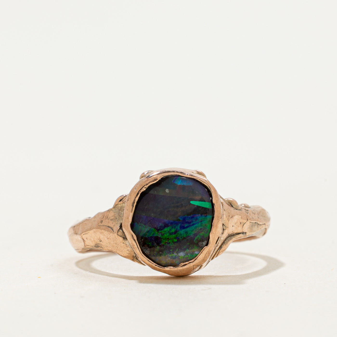 10k Opal Organic Boulder Ring | 0.8ct | SZ 5.75