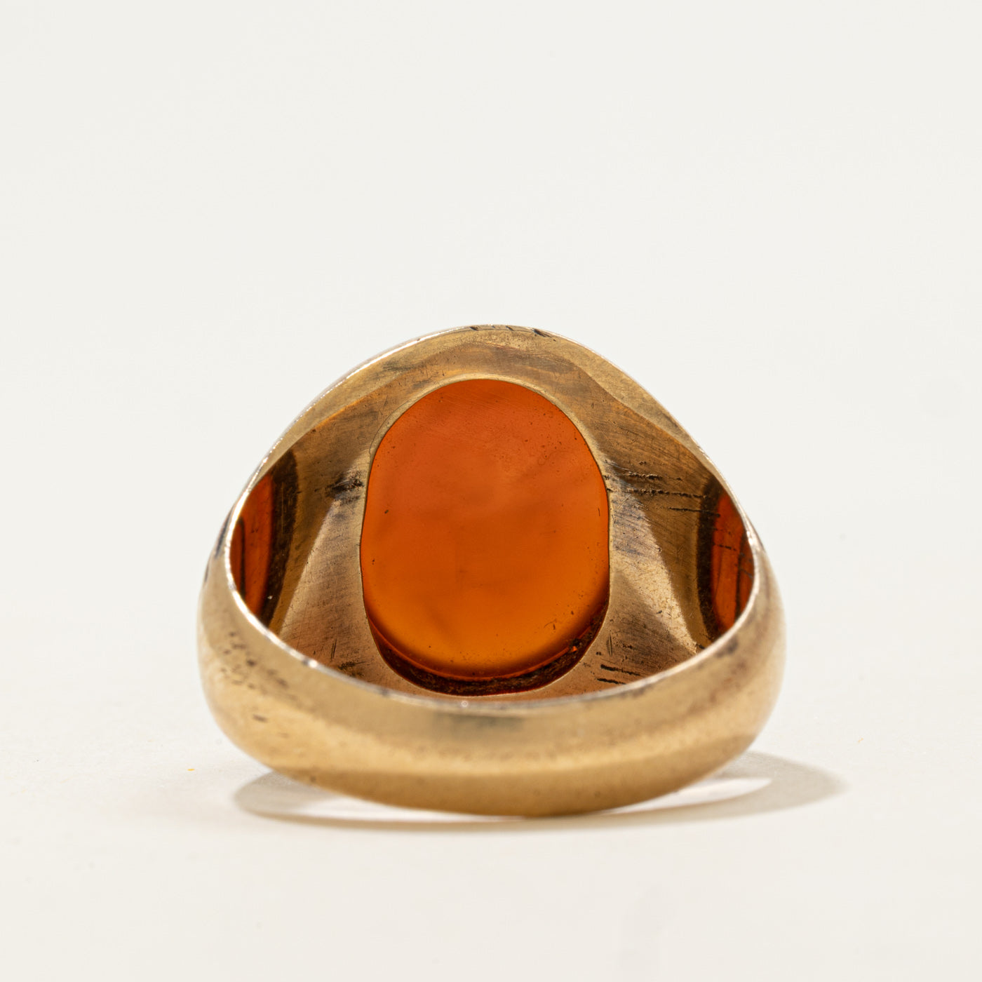 14k Carnelian Intaglio Signet Style Ring | 2.85ct | SZ 10.25
