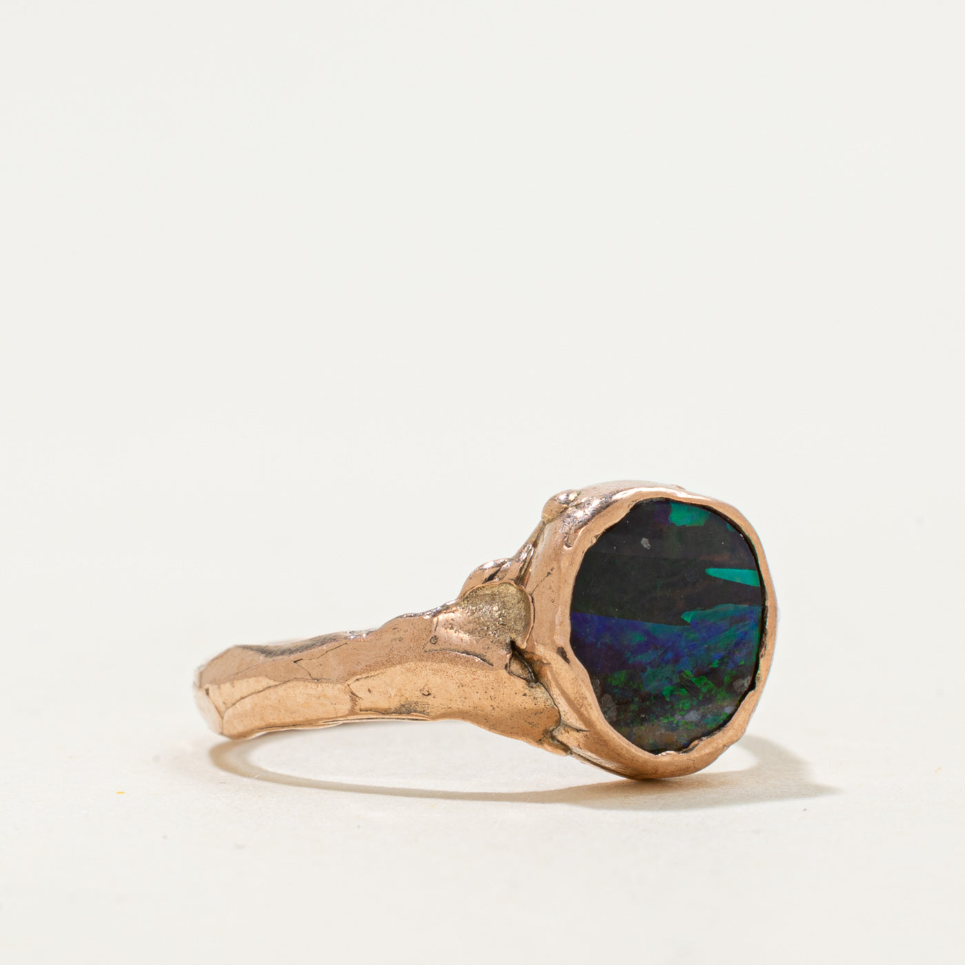 10k Opal Organic Boulder Ring | 0.8ct | SZ 5.75