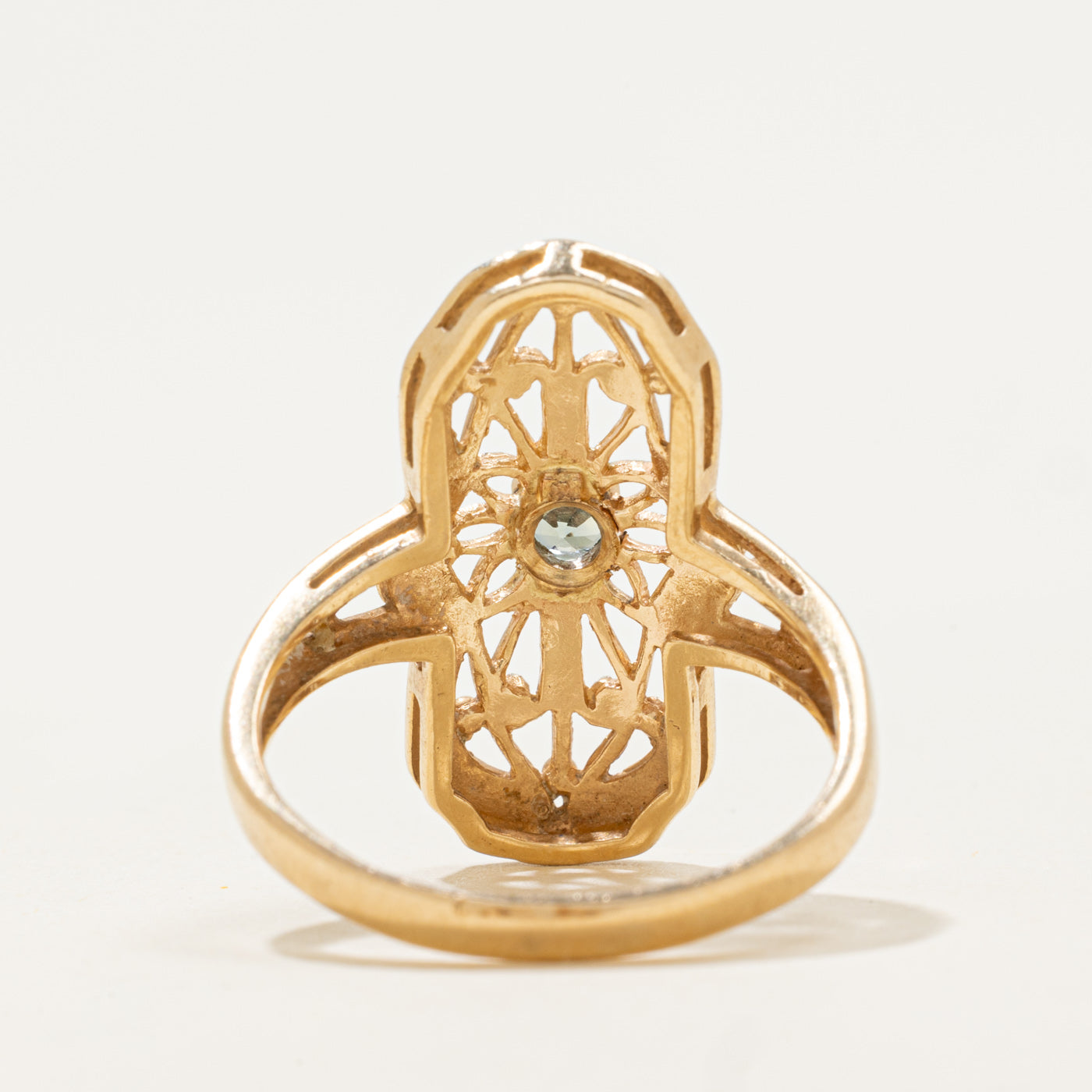 Art Deco Revival Green Sapphire Ring | 0.21ct | SZ 9