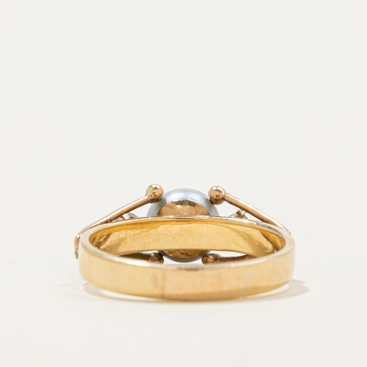 10k Pearl & Diamond Accented Ring | 0.17ctw | SZ 7.25