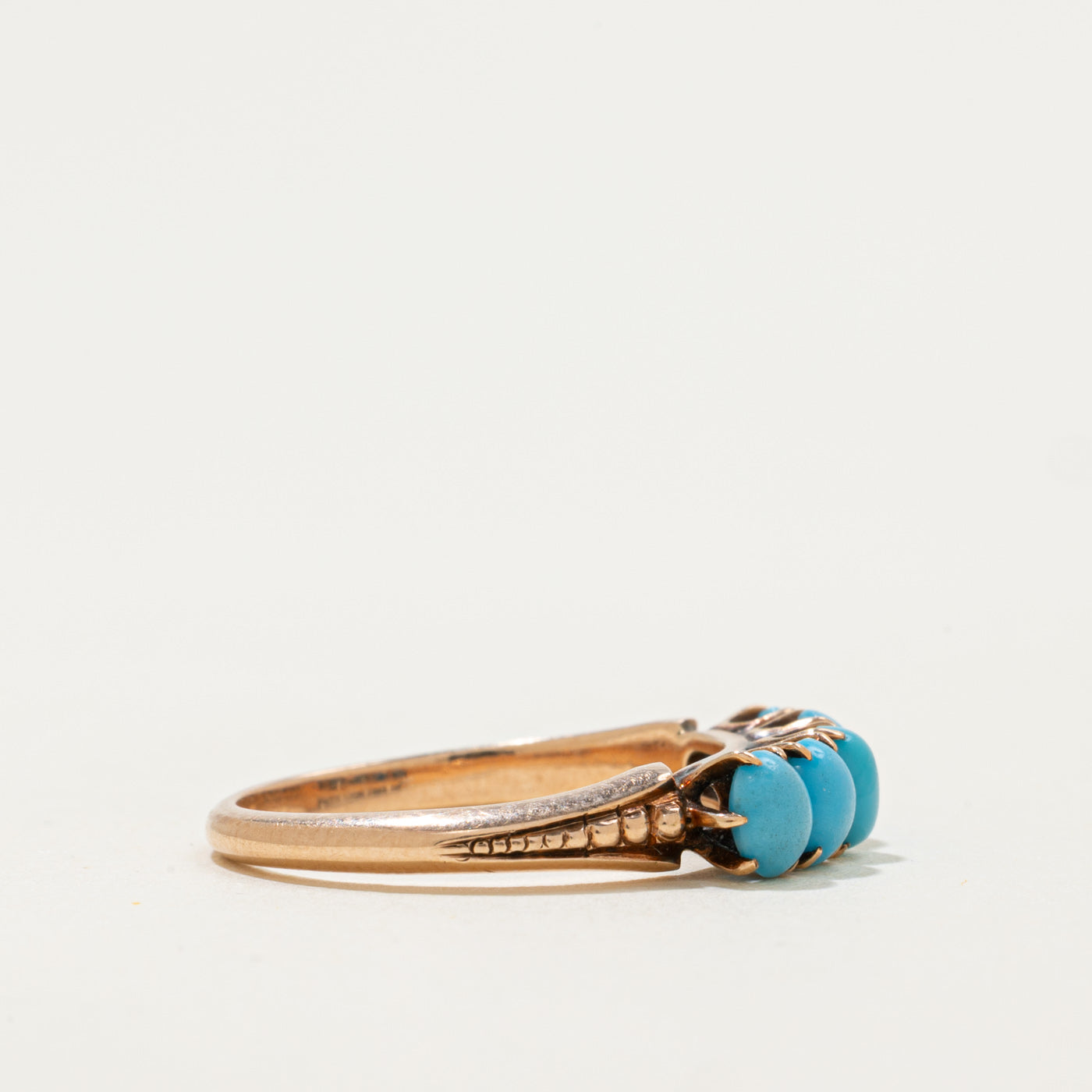 10k Imitation Turquoise Five Stone Ring | 1.05ctw | SZ 5.5