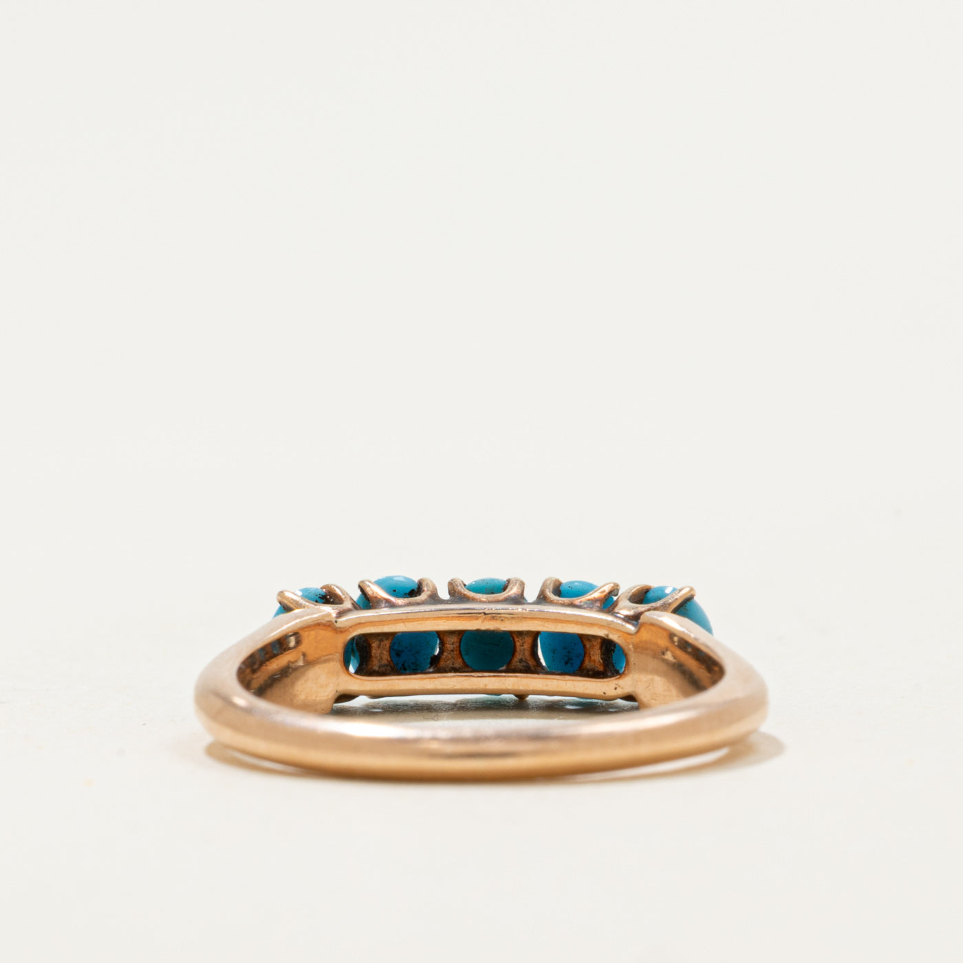 10k Imitation Turquoise Five Stone Ring | 1.05ctw | SZ 5.5