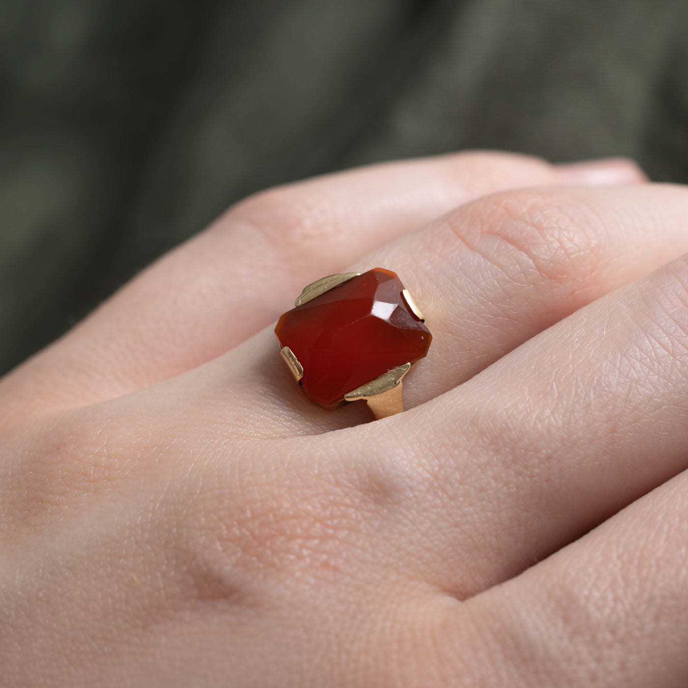 Vintage Dutch 14k Carnelian Ring | 2.65ct | SZ 5