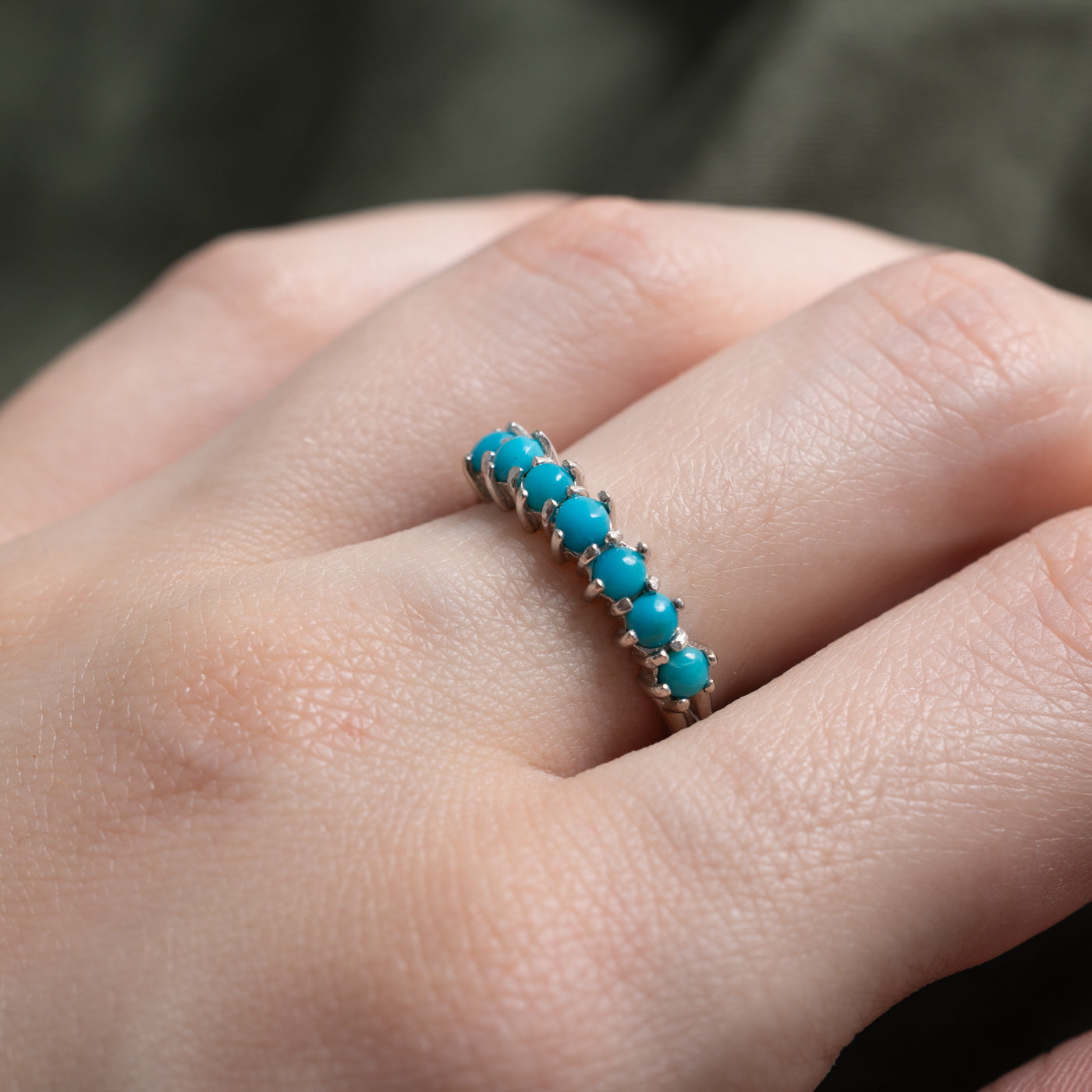 2015 London Seven Stone Turquoise Band | 0.56ct | SZ 6.5