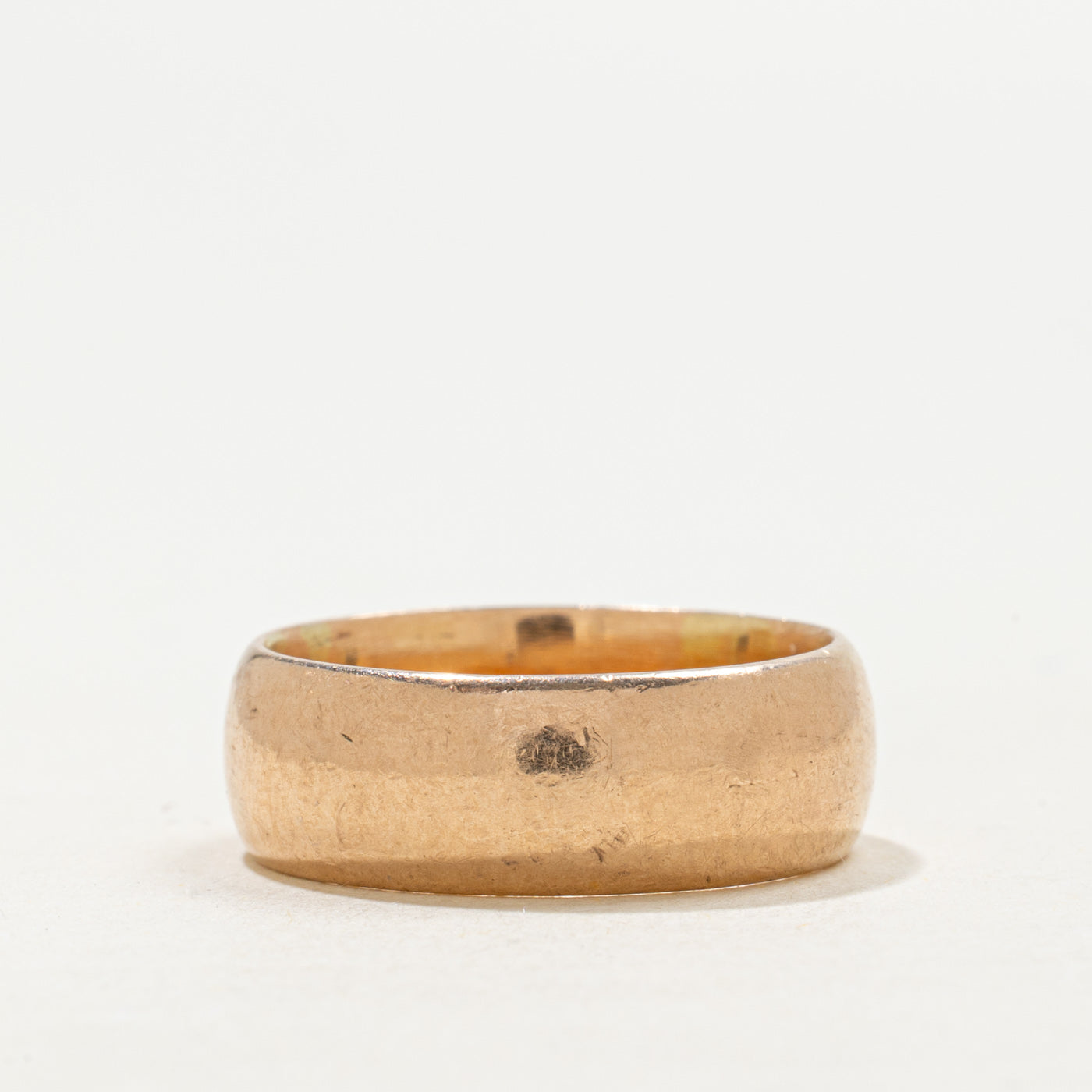 Vintage Soviet Hallmarked 14k Rose Gold Band | 6.65mm | SZ 6.75