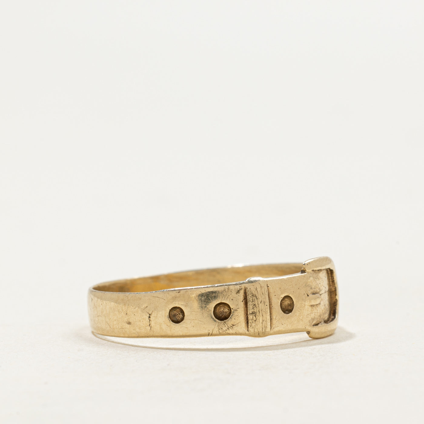 Birmingham 9k Yellow Gold Buckle Ring | SZ 9.25