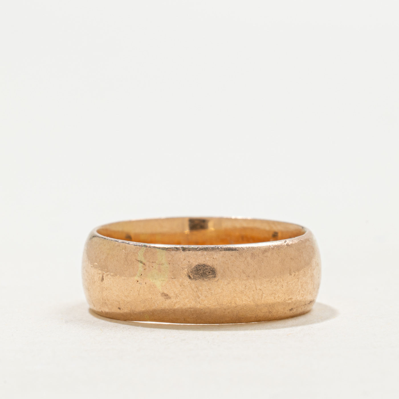 Vintage Soviet Hallmarked 14k Rose Gold Band | 6.65mm | SZ 6.75