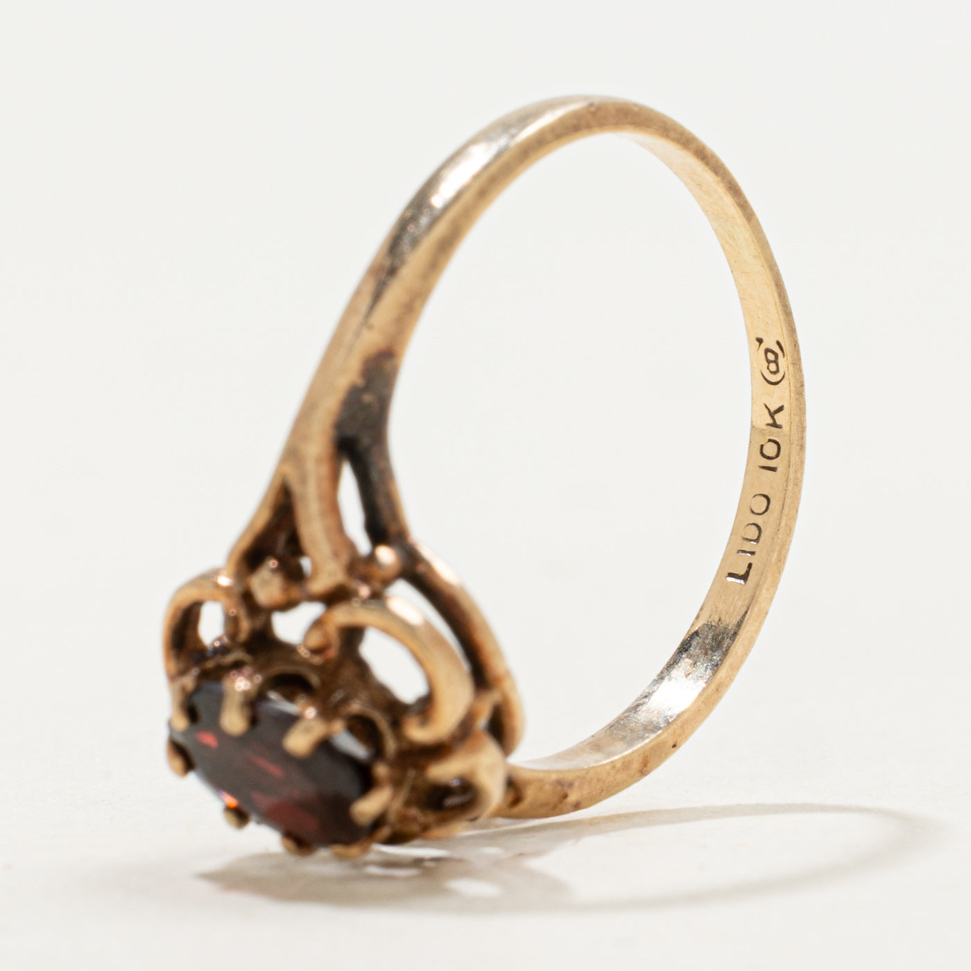 Vintage Canadian 10k Garnet Openwork Ring | 0.60ct | SZ 7.5
