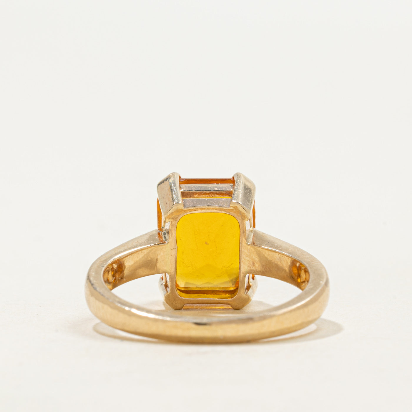 'Birks' Solitaire Yellow Glass Ring | 3ct | S 5.5