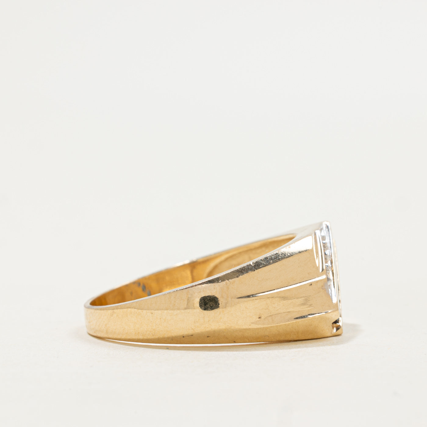 'Birks' Diagonal Set Sapphire & Diamond Signet Ring | 0.35ctw, 0.08ctw | SZ 13.5