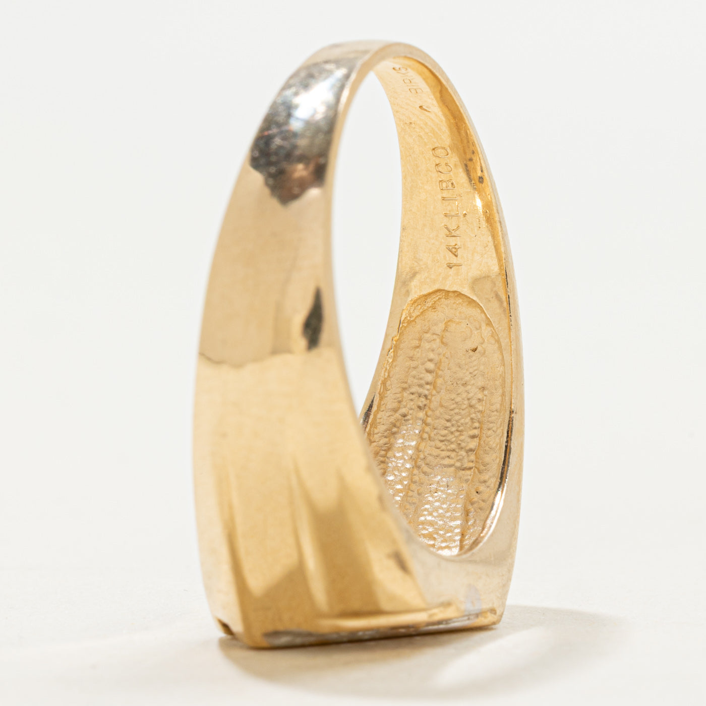'Birks' Diagonal Set Sapphire & Diamond Signet Ring | 0.35ctw, 0.08ctw | SZ 13.5