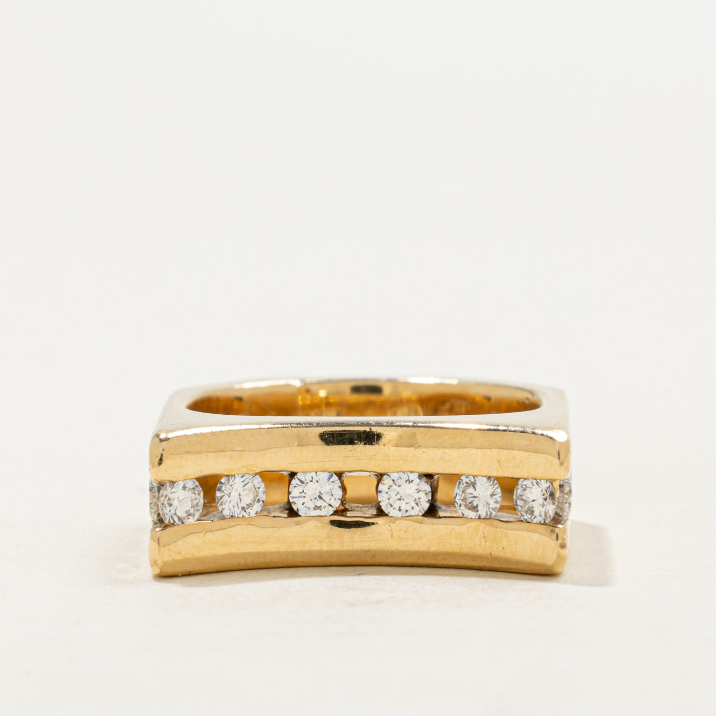'Birks' 14k Semi Eternity Diamond Curved Ring | 1ctw | SZ 5