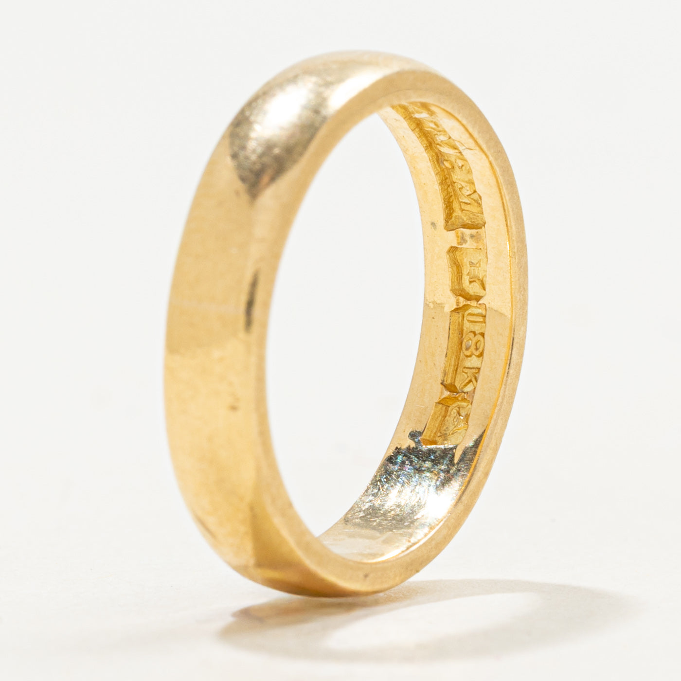 Vintage Pseudo Hallmarked 18k Yellow Gold Band | 4.05mm | SZ 6