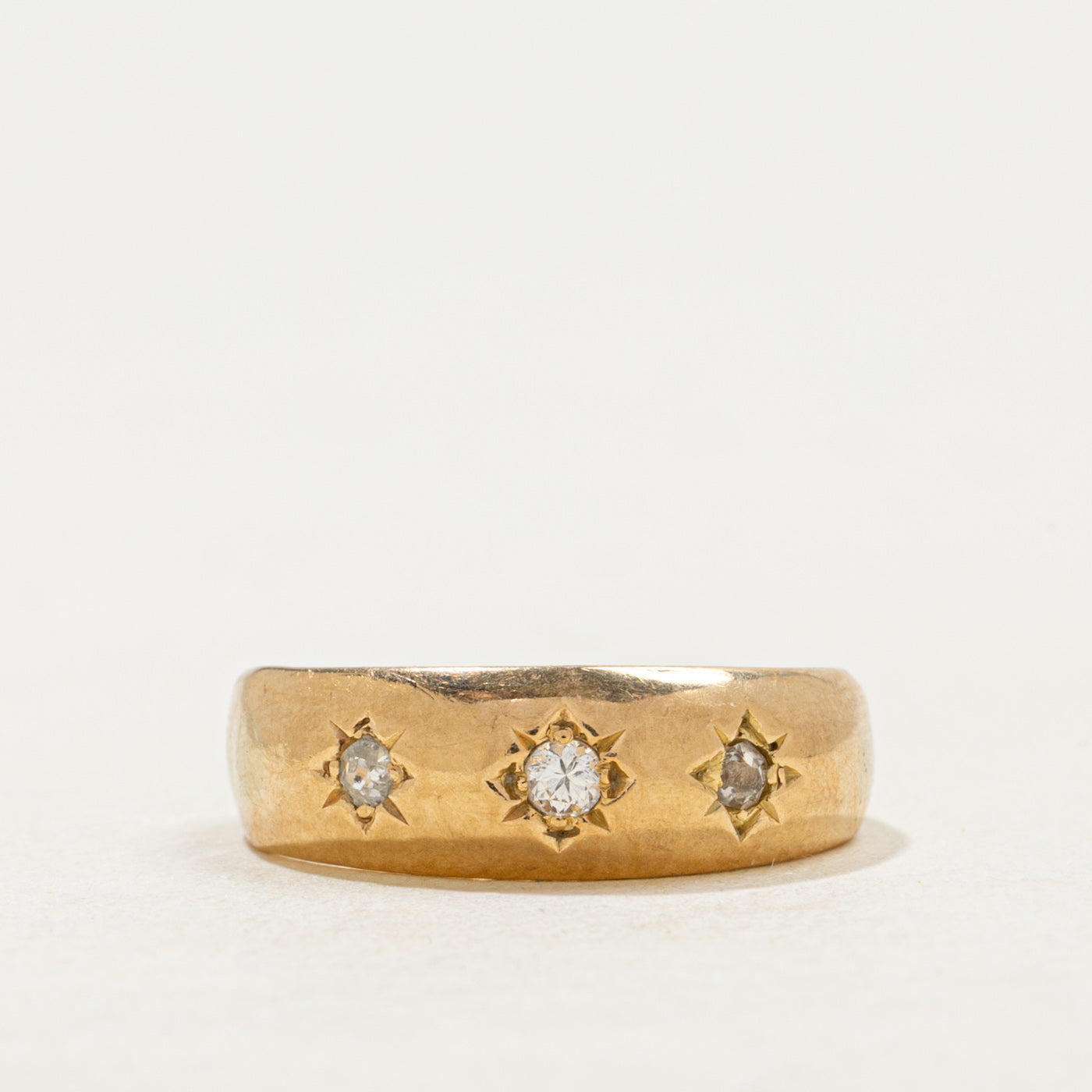 1893 Birmingham Three Stone Old European Cut Diamond Band | 0.06ctw | SZ4.75