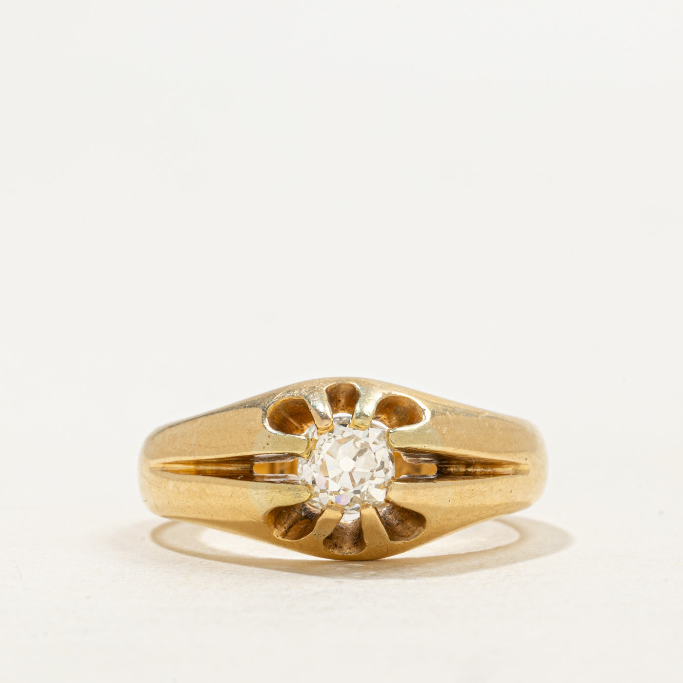 1896 London 18k Belcher Set Diamond Ring | 0.60ct | SZ 7.5