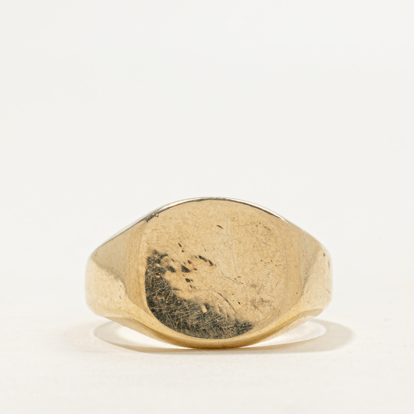 Vintage Canadian 10k Yellow Gold Plain Signet Ring | SZ 10.25