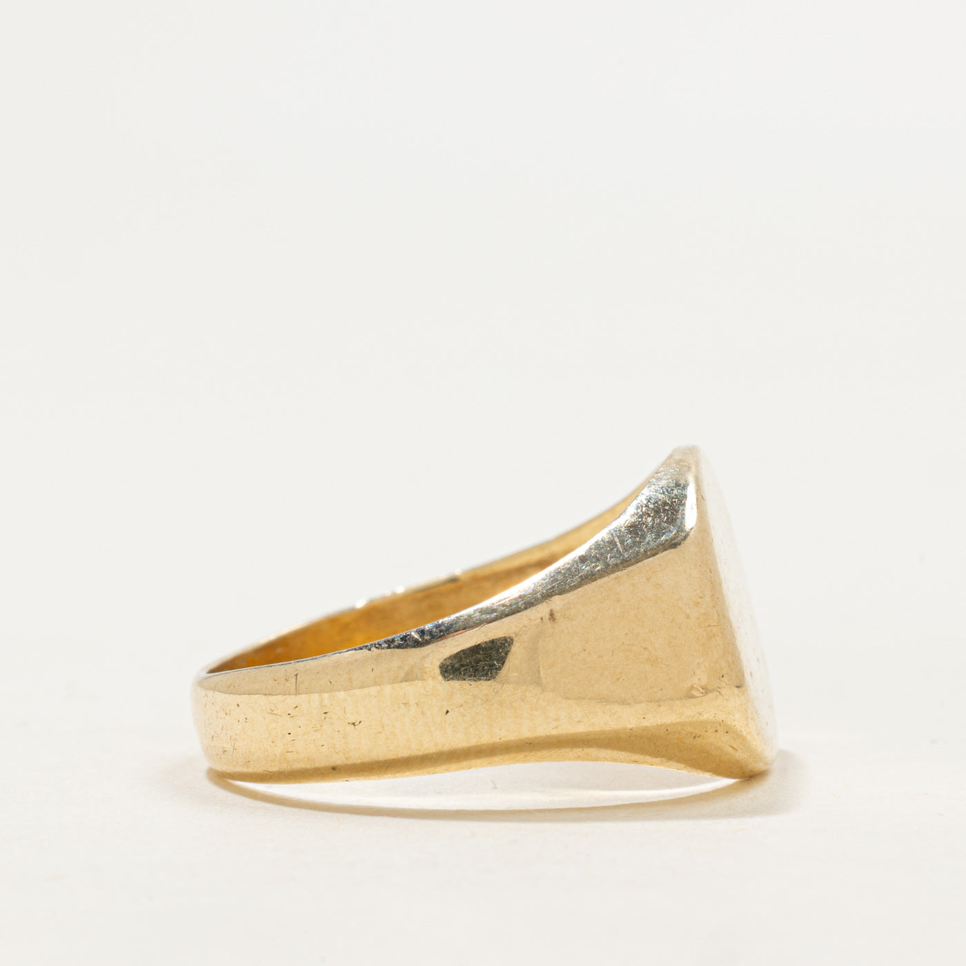 Vintage Canadian 10k Yellow Gold Plain Signet Ring | SZ 10.25
