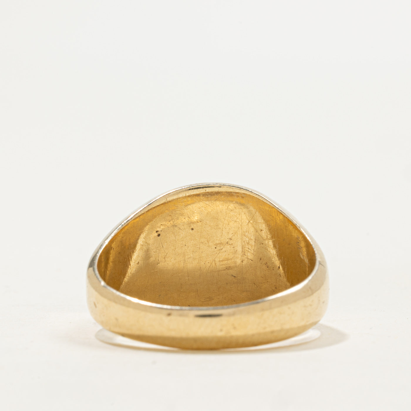 Vintage Canadian 10k Yellow Gold Plain Signet Ring | SZ 10.25