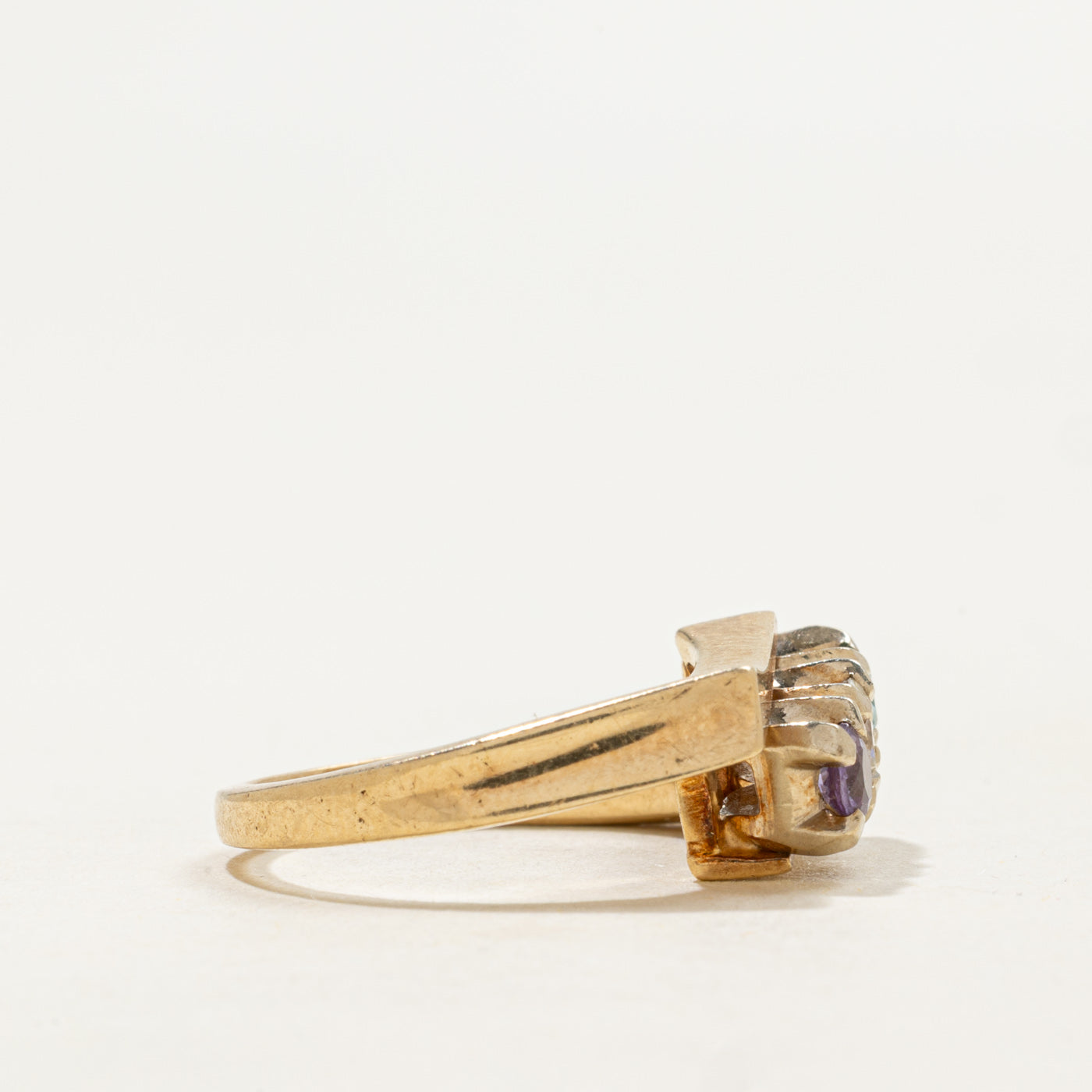 Vintage Canadian Three Stone Bypass Ring | 0.22ct, 0.38ctw | SZ 5