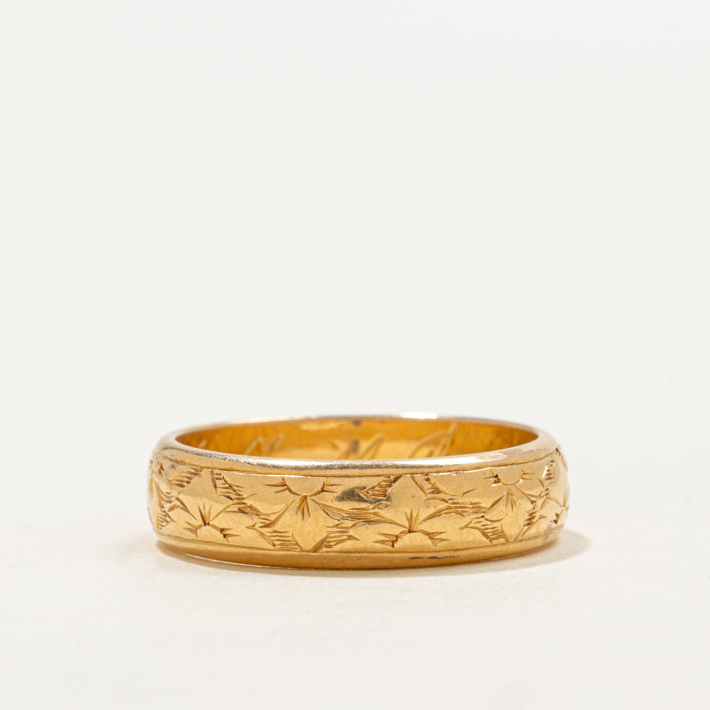 Alliance suédoise en or jaune 20 carats gravée, 1897 | 5,28 mm | Taille 8,25