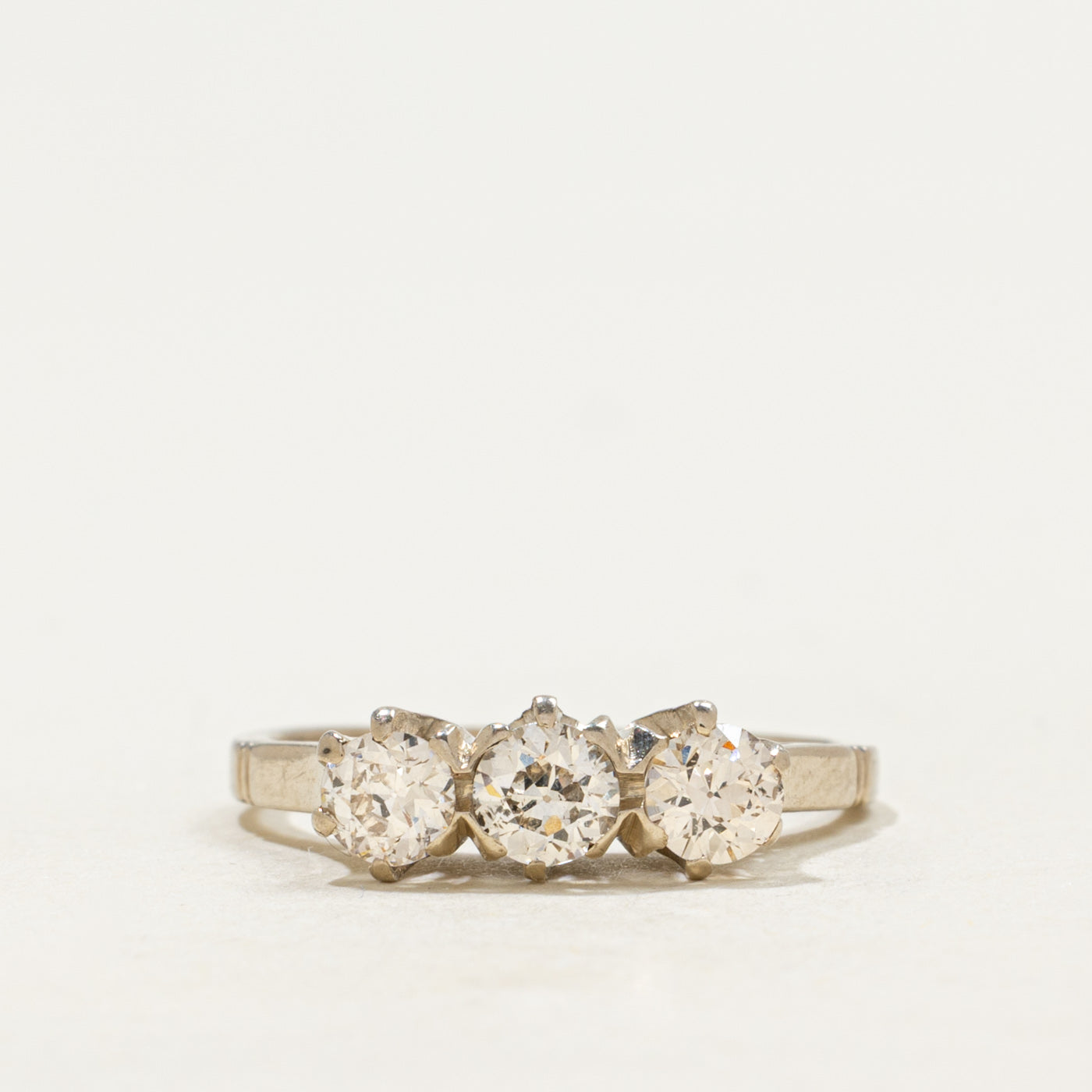 14k Three Stone Old European Cut Diamond Ring | 0.50ctw | SZ 4.5