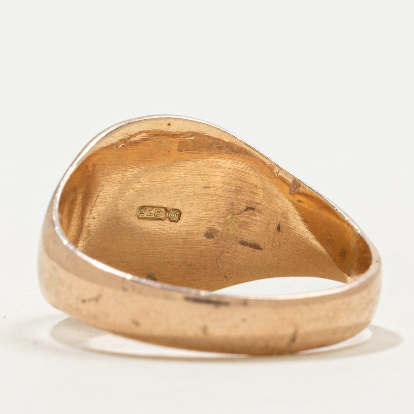 Bague chevalière initiale « WB » en or jaune 9 carats, Birmingham, 1916 | Taille 9